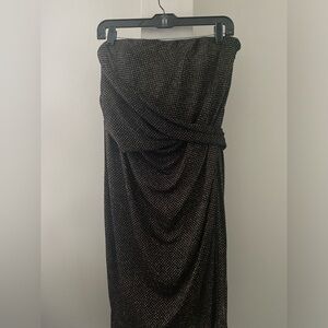 Reiss Minogue Drape dress size 4 NWT black and gold